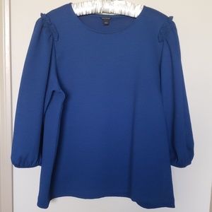 Ann Taylor Blue 3/4 Sleeve Top Size Large